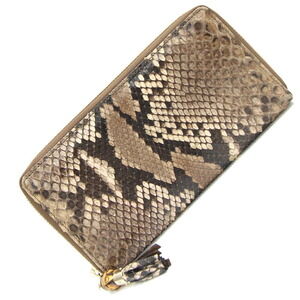 Gucci Zip Around Long Wallet Brown Python Bamboo Snake